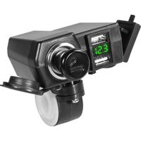 Factory Supply Dual Port 2.1A Voltage Meter with Cigarette Lighter Plug Socket Adapter Waterproof Motorcycle Charger Motorcycle USB